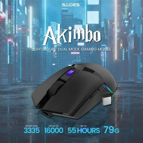 Sades Wireless - Wired Mouse Akimbo - Black
